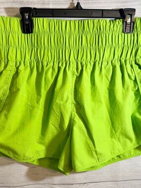 Zenana Outfitters Neon Green Elastic Waist Shorts